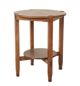 An American Arts and Crafts Oak Lamp Table