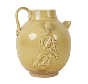A Chinese Yellow-Glazed Ceramic Jug