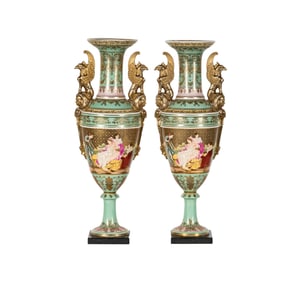 A Pair of Empire-Style Porcelain Vases