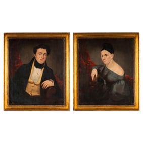 A Pair of 19th Century Companion Portraits