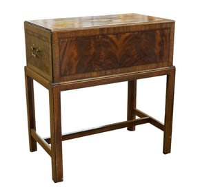 A Georgian-Style Inlaid Mahogany Chest on Stand