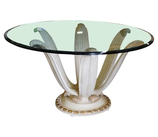 A Painted and Gilt Round Dining Table
