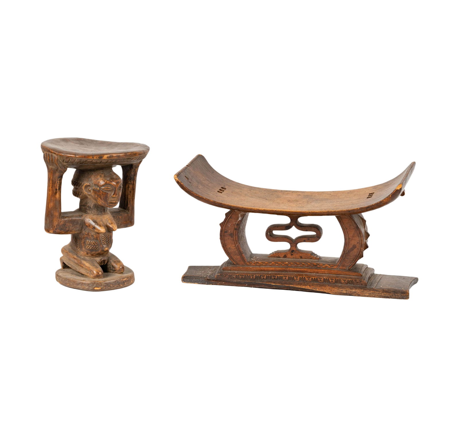 Two African Carved Wood Stools (1 of 11)