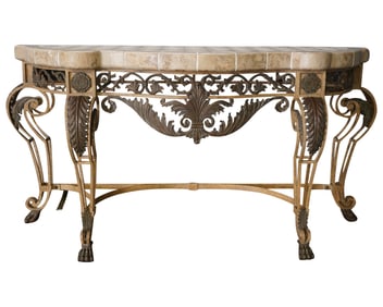 A Neoclassical-Style Tile-Top Console Table