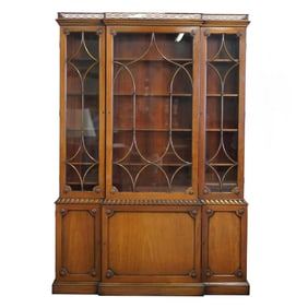 A Georgian-Style Mahogany Breakfront Cabinet