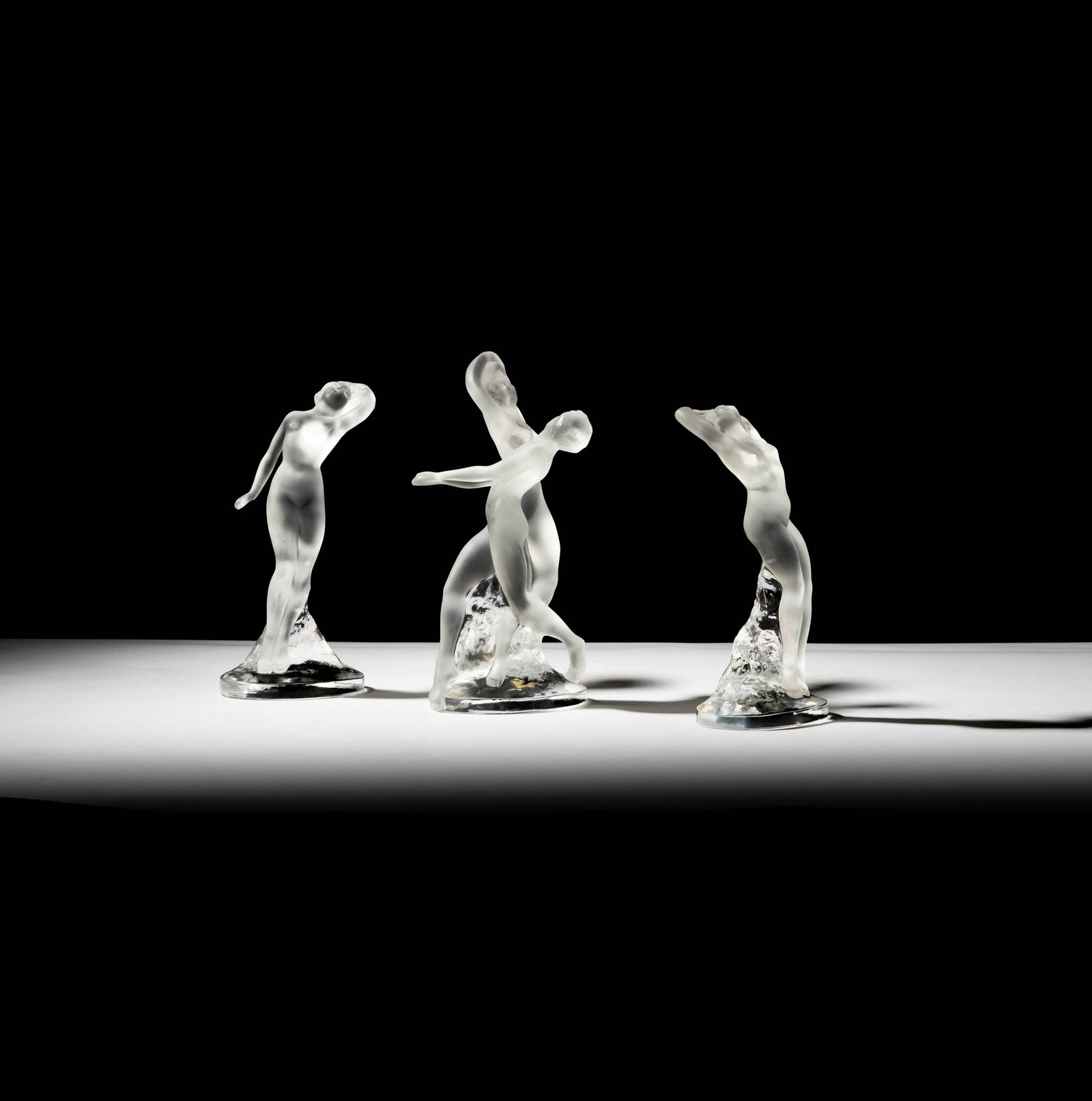 Three Lalique Glass Figures of Female Nudes (1 of 13)
