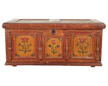 A Painted Wood Blanket Chest