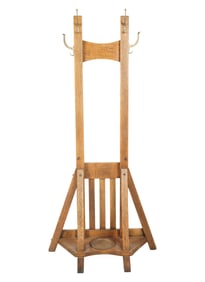 An American Arts and Crafts Oak Hall Tree