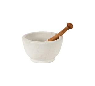An Acme Porcelain Mortar and Pestle