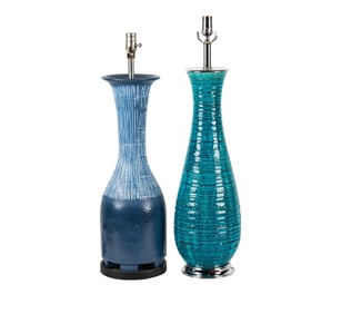 Two Studio Pottery Table Lamps