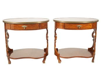 A Pair of John Widdicomb Oval Side Tables