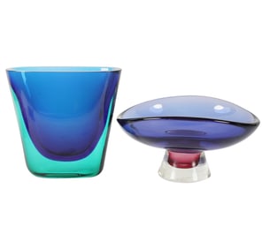 A Glass Vase and Bowl