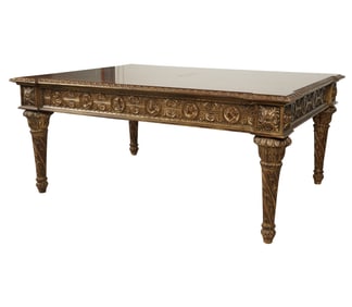 A Neoclassical-Style Gilt-Decorated Coffee Table