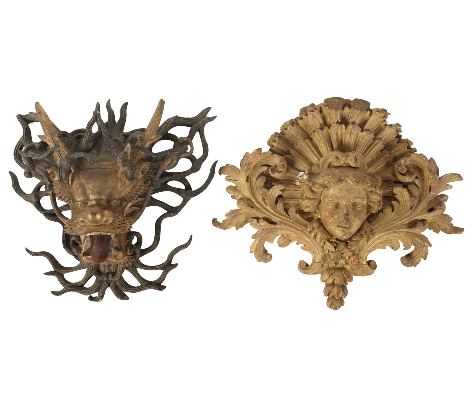 Two Antique Giltwood Carvings (1 of 14)