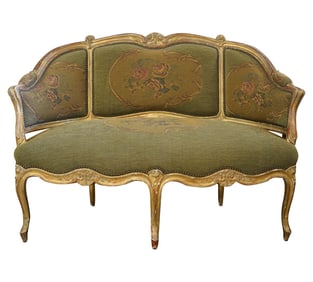 An Antique Rococo-Syle Giltwood Canape