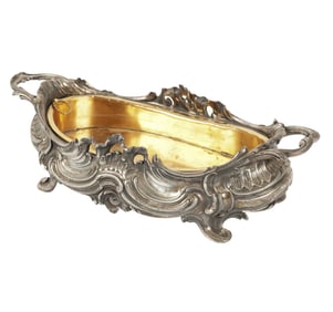 A Victor Saglier Art Nouveau Silvered Bronze Jardiniere