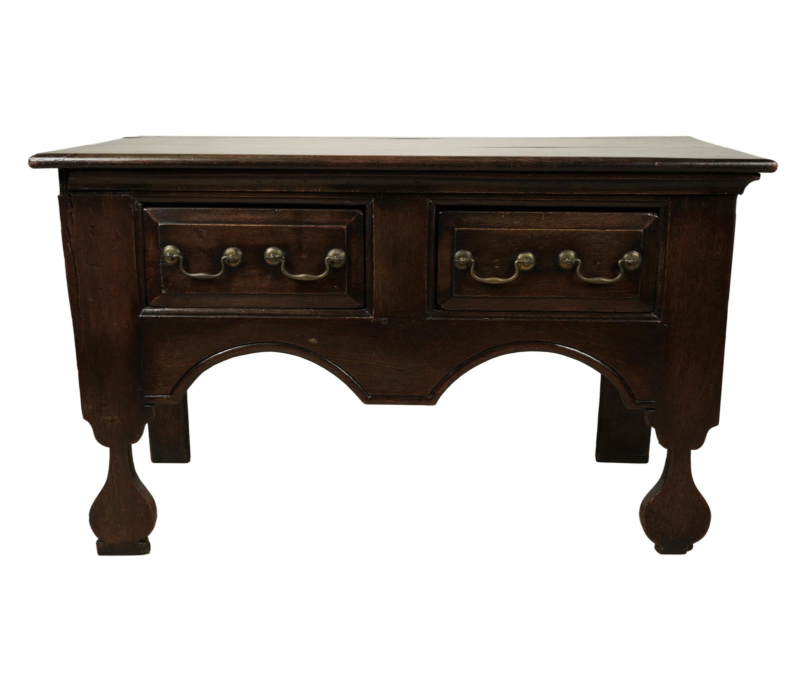 An Antique Oak Two-Drawer Table