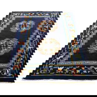 A Chinese Blue-Ground Rug 9' x 5'4": contemporary; wool on cotton9' x 5'4"Notes: This item does not qualify for in-house shipping. Please see our preferred shippers' list for quotes or arrange for local pickup. https://www.abell.com/buy-