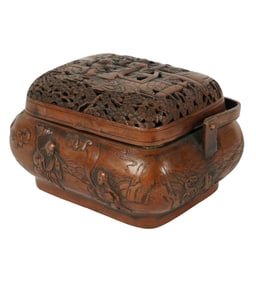A Chinese Bronze Hand Warmer