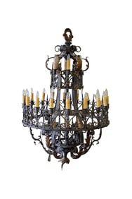 A Spanish Revival-Style Iron Chandelier