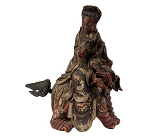 An Asian Carved Wood Figure