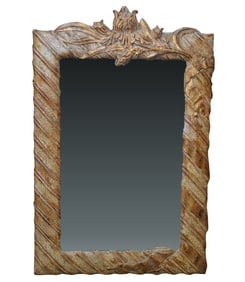 A Decorative Carved Wood Wall Mirror