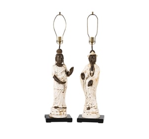 A Pair of Chinese Mud Figures