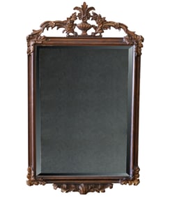 A Carved Wood Wall Mirror