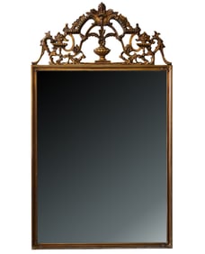 A Rococo-Style Carved Giltwood Wall Mirror