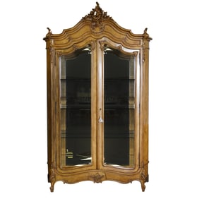 A Louis XV-Style Walnut VItrine Cabinet