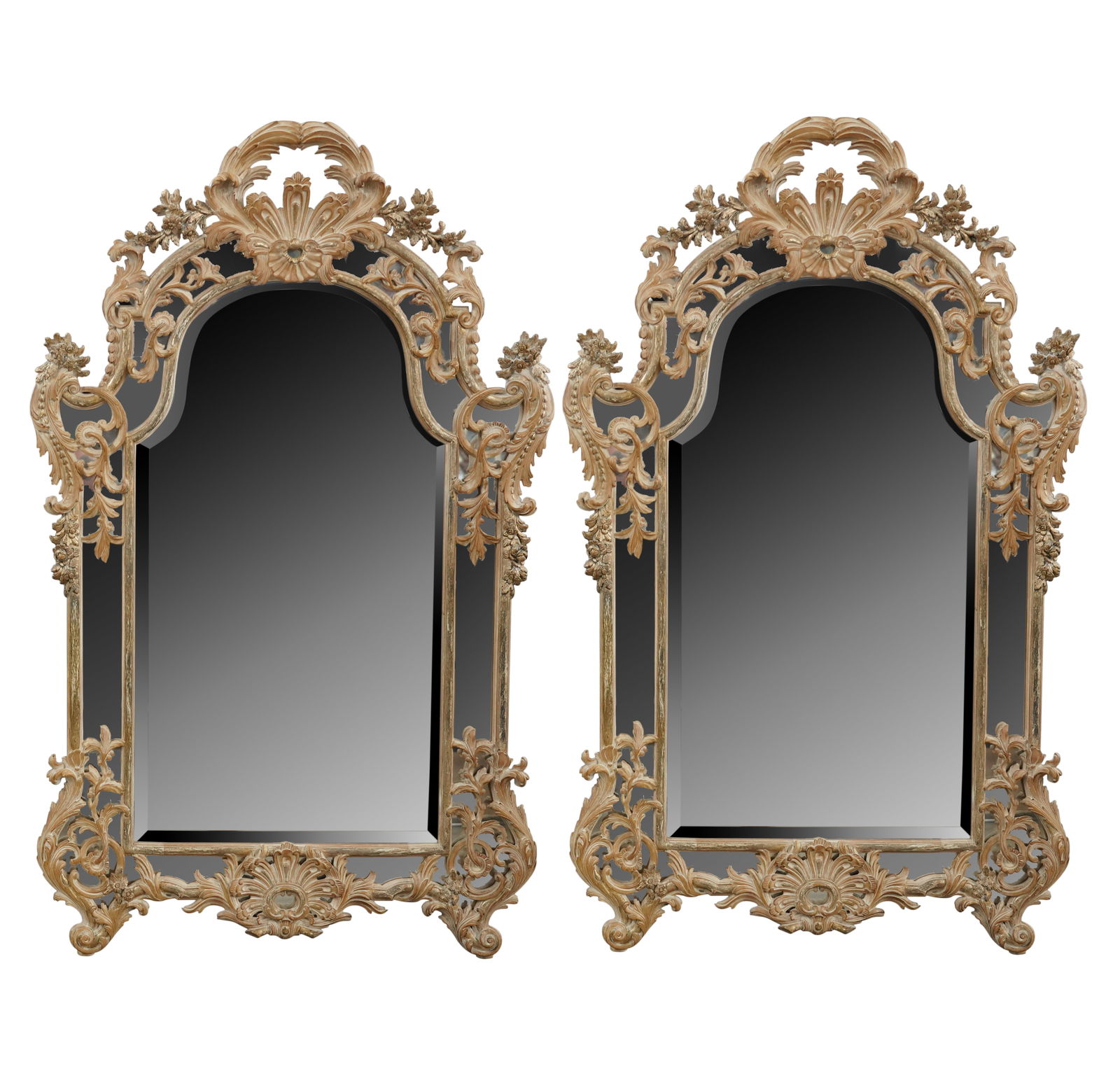 A Pair of Italian Baroque-Style Painted and Gilt Wall Mirrors (1 of 12)