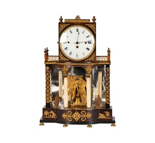 An Empire Portico Mantel Clock