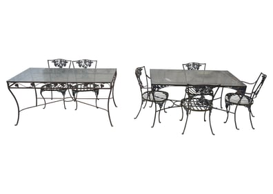A Vintage Metal Patio Dining Suite