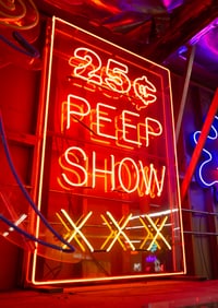 25 Cent Peep Show XXX Neon Sign