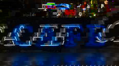 Vintage Cafe Blue Neon Sign