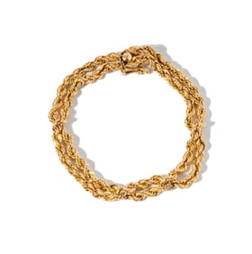 14 Karat Yellow Rope Bracelet
