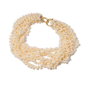 Paloma Picasso Tiffany & Co. 18 Karat Yellow Gold and Cultured Pearl Torsade Necklace