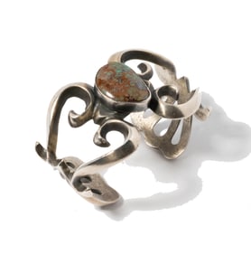 C. Yazzie Sterling Silver Turquoise Cuff