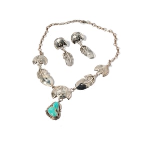 Charles Johnson Sterling Silver Turquoise Jewelry Suite