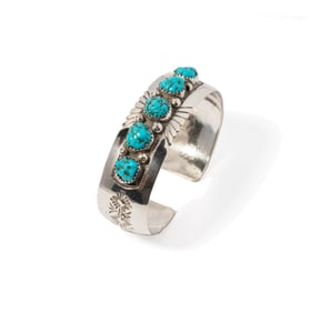 Lester Craig Sterling Silver Turquoise Cuff