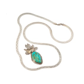 Bennie Ration Sterling Silver and Turquoise Pendant/Brooch