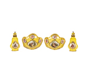 A Group of Meissen Yellow-Ground Porcelain