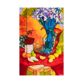Angus Wilson, 20th Century, Irises Bathed in Warm