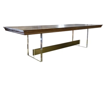 A Contemporary Lucite and Wood Dining Table