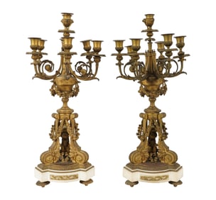 A Pair of Louis XVI-Style Seven-Light Candelabra