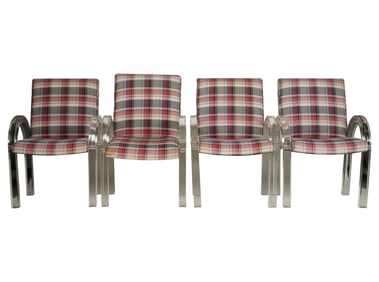 Four Charles Hollis Jones Lucite Armchairs