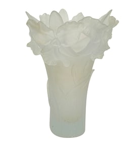 A Daum Pate De Verre Iris Vase