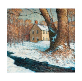 David Hahn, B. 1962, Farmhouse in Winter