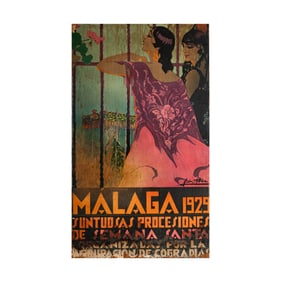 Manuel Leon Astruc, 1889-1929, Malaga 1929 Suntuosas Procesiones de Semana Santa