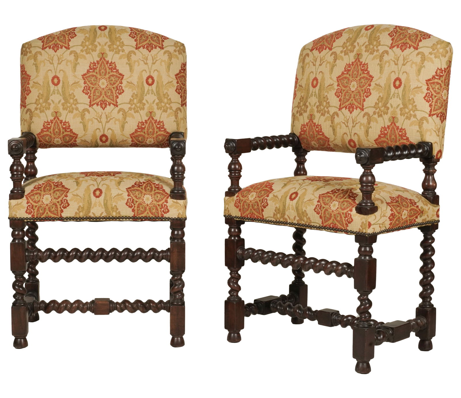 A Pair of Baroque-Style Barley Twist Hall Chairs (1 of 8)
